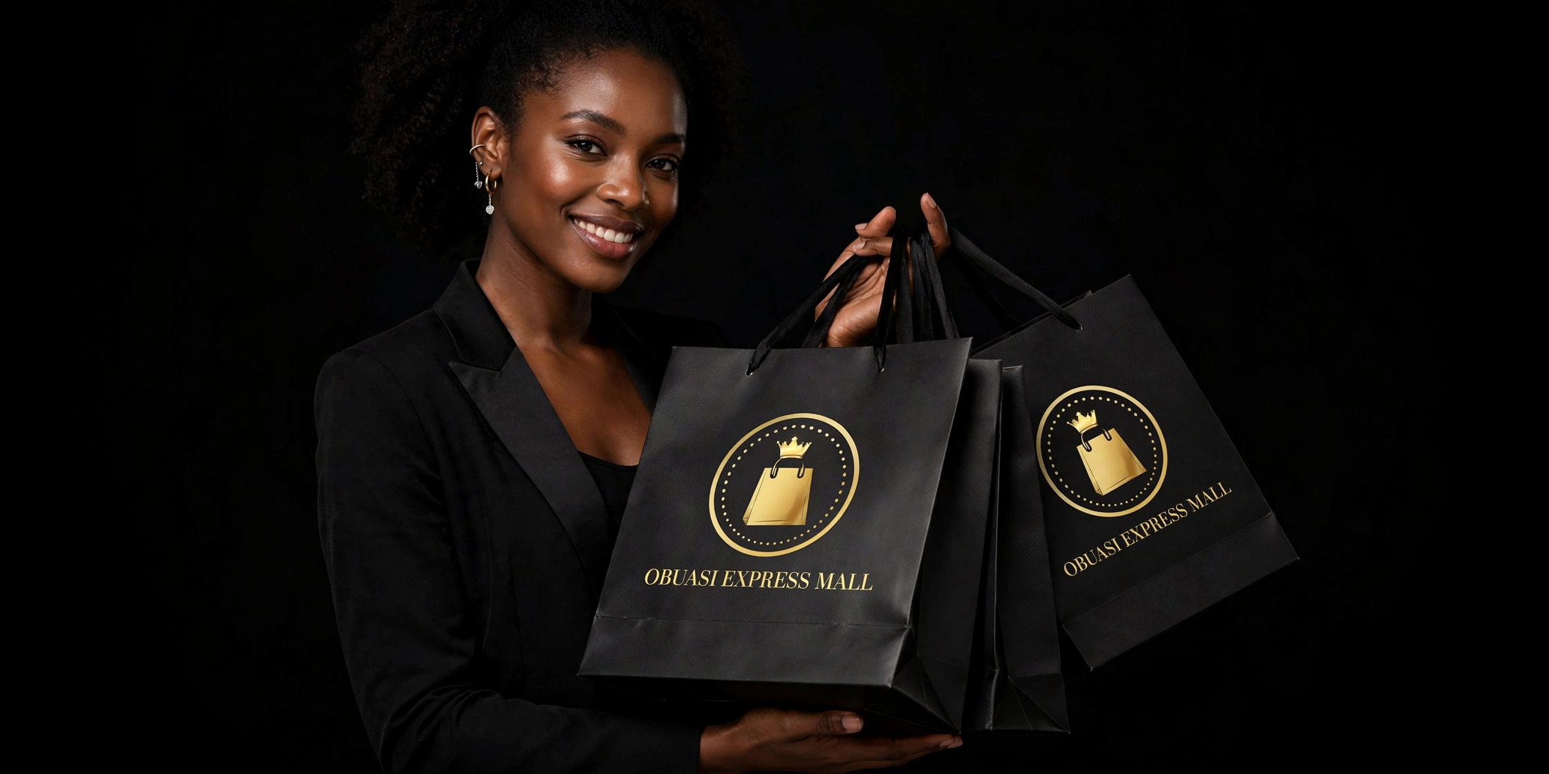 Shopper holding shopping bags